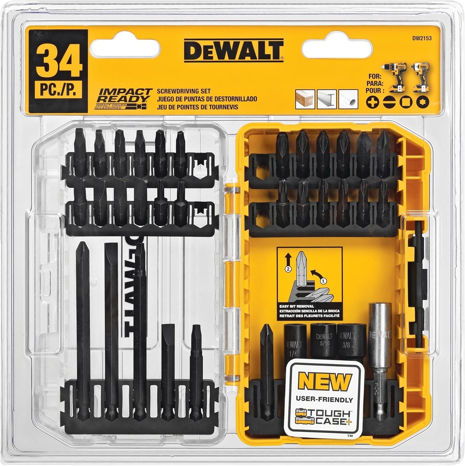 image:imageDEWALT Impact Driver Screwdriver Bit Set 34Piece DW2153