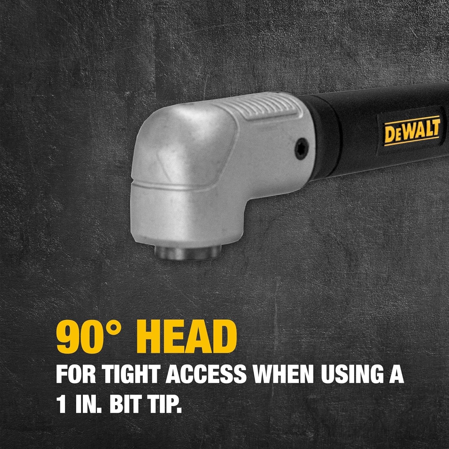image:imageDEWALT Impact Ready 15 in Right Angle Drill Attachment Magnetic Compact Ergonomic 90 Degree Drill Adapter DWARA120 Compact 15 in Footprint MetalGear Case ImpactRated Fits 14 in InternalHex Drivers Magnetic Fastener Retention1 Count Pack of 1