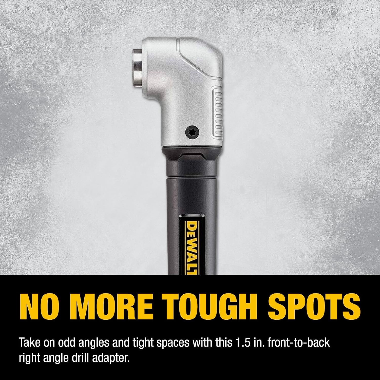 image:imageDEWALT Impact Ready 15 in Right Angle Drill Attachment Magnetic Compact Ergonomic 90 Degree Drill Adapter DWARA120 Compact 15 in Footprint MetalGear Case ImpactRated Fits 14 in InternalHex Drivers Magnetic Fastener Retention1 Count Pack of 1