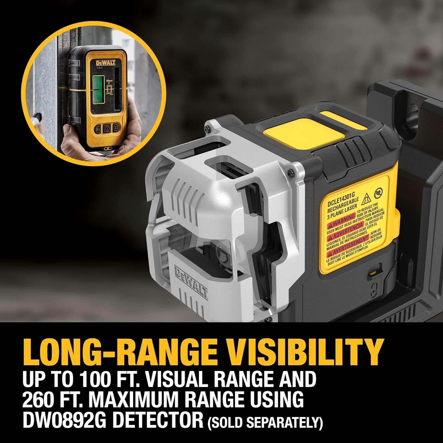 image:imageDEWALT Laser Level 360 Self Leveling 3 Way Green Laser Leveler Tool 12V MAX with 20Ah Battery Charger and Durable Carrying Case 100 Ft Tripod Compatible DW089LGLine Laset Base Kit