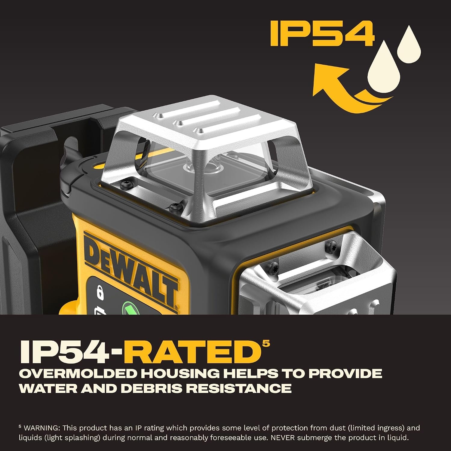 image:imageDEWALT Laser Level 360 Self Leveling USBC Rechargeable 3x360 Green Line Laser Leveler Tool Fast Charging 9 Hrs of Runtime 18 inch Accuracy DCLE14361GB