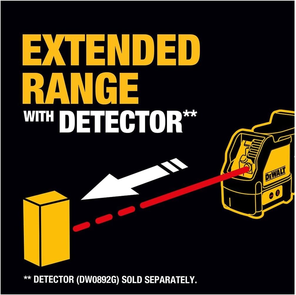 image:imageDEWALT Line Laser SelfLeveling Cross Line Red Beam DW088KCross Line Red