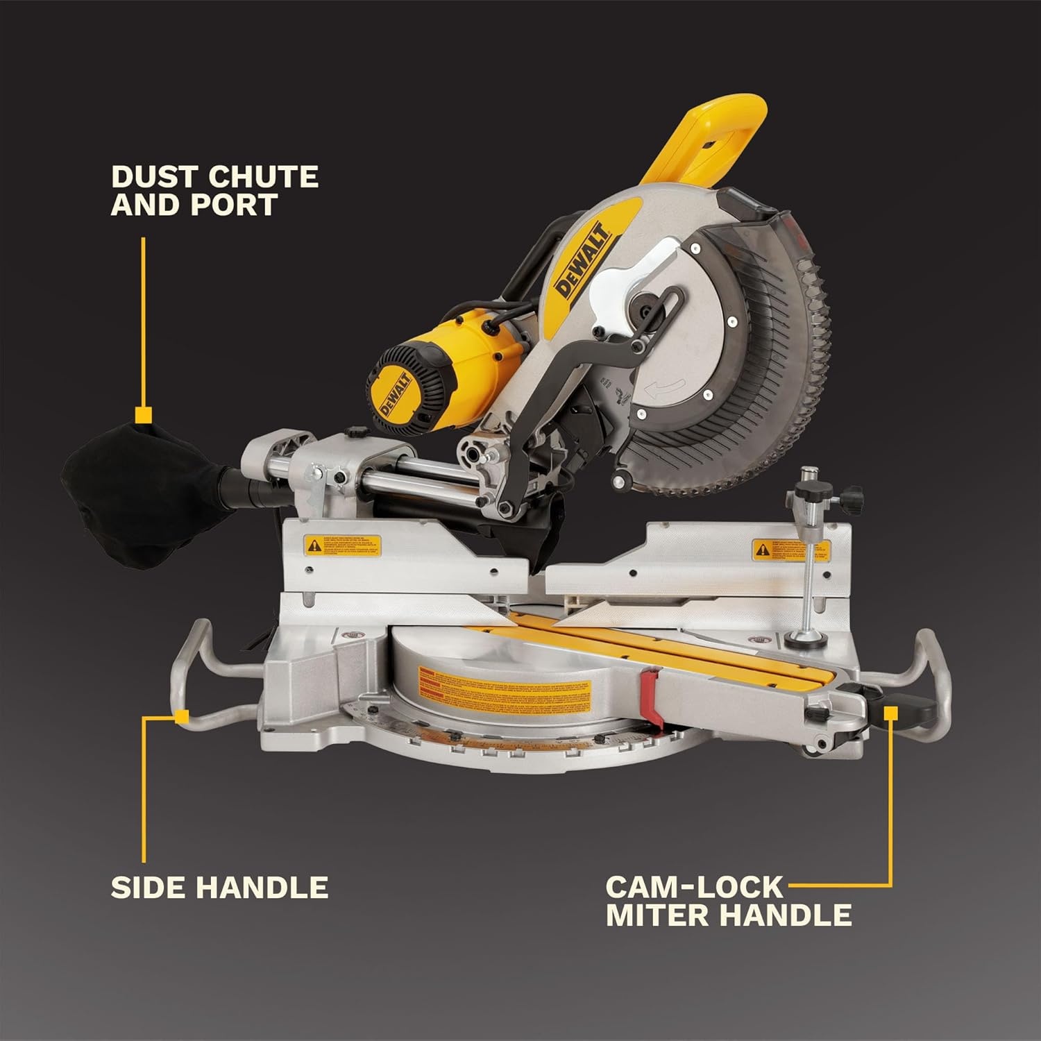 image:imageDEWALT Miter Saw 12 Inch Double Bevel Sliding Compound Miter Saw Includes Blade Wrench and Clamp Increased Crosscut Capacity Powerful 3800 RPM Motor 15 Amp DWS779