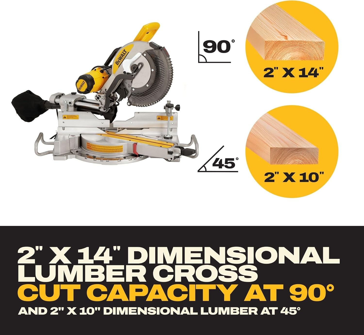 image:imageDEWALT Miter Saw 12 Inch Double Bevel Sliding Compound Miter Saw Includes Blade Wrench and Clamp Increased Crosscut Capacity Powerful 3800 RPM Motor 15 Amp DWS779
