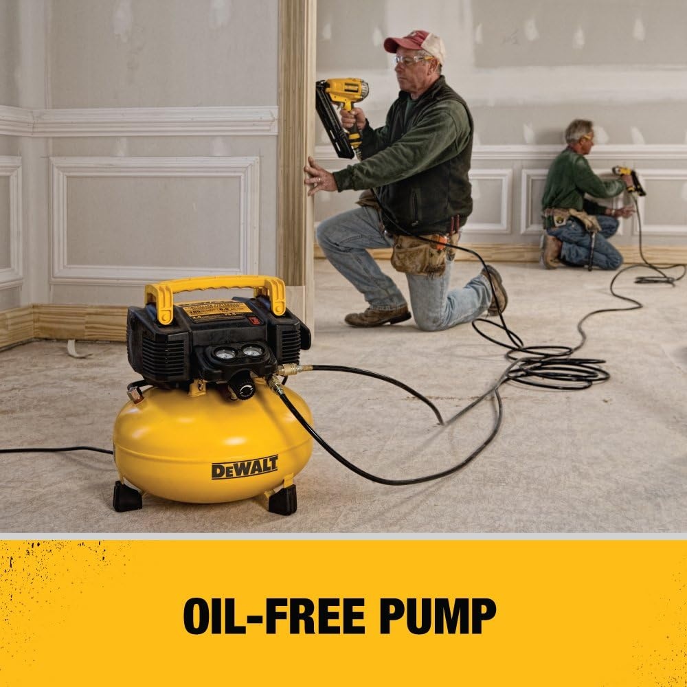 image:imageDEWALT Pancake Air Compressor 6 Gallon 165 PSI DWFP55126 OilFree MaintenanceFree Pump Wood Working Roofing Home Jobsite 165 Max PSI 26 SCFM 90 PSICompressor