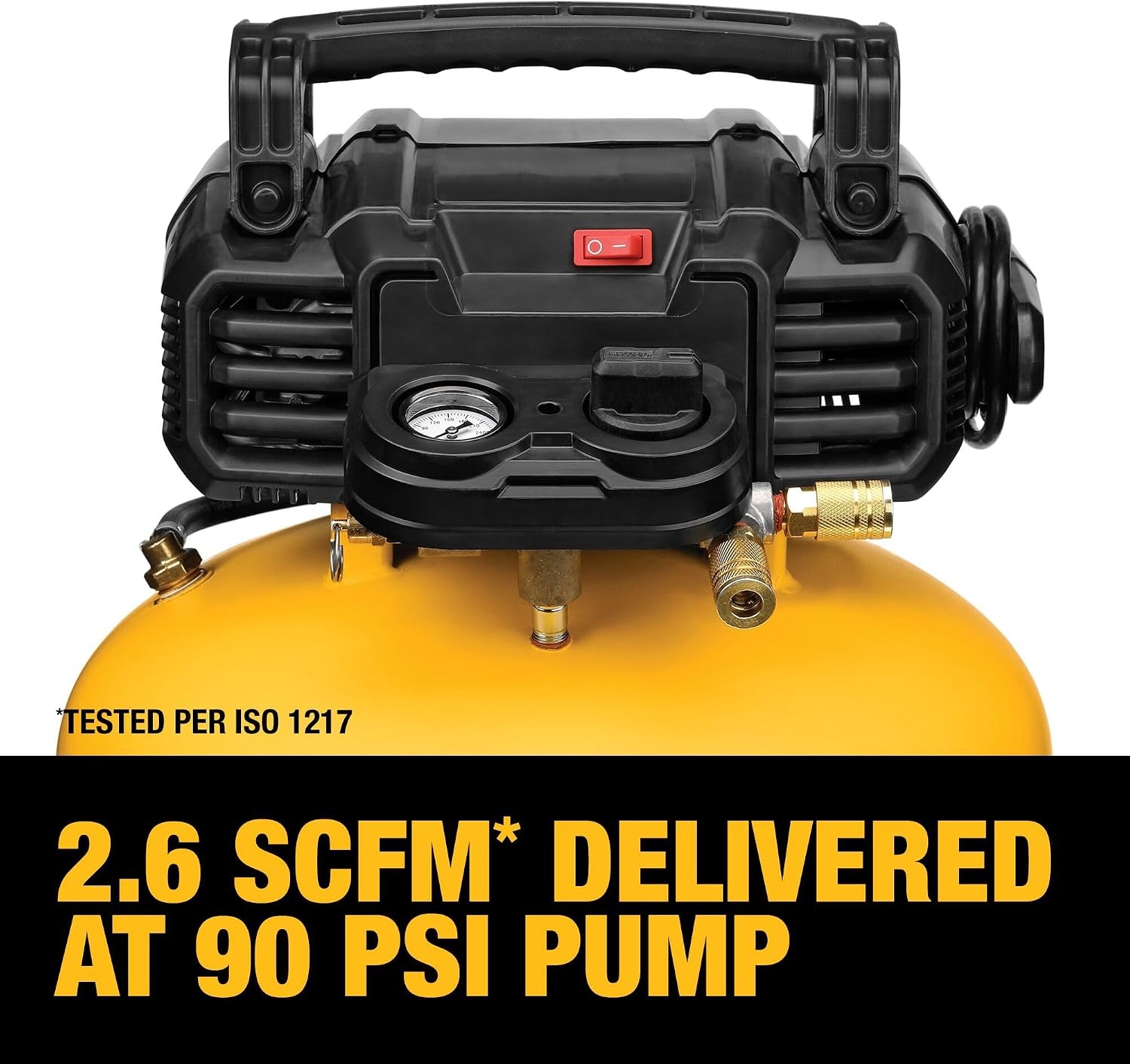 image:imageDEWALT Pancake Air Compressor 6 Gallon 165 PSI DWFP55126 OilFree MaintenanceFree Pump Wood Working Roofing Home Jobsite 165 Max PSI 26 SCFM 90 PSICompressor