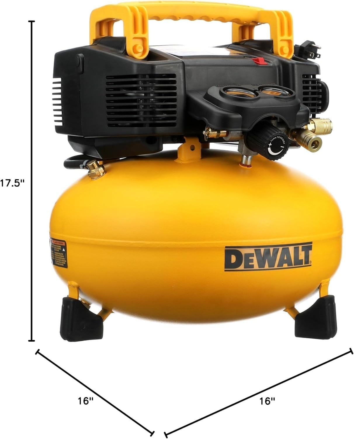 image:imageDEWALT Pancake Air Compressor 6 Gallon 165 PSI DWFP55126 OilFree MaintenanceFree Pump Wood Working Roofing Home Jobsite 165 Max PSI 26 SCFM 90 PSICompressor