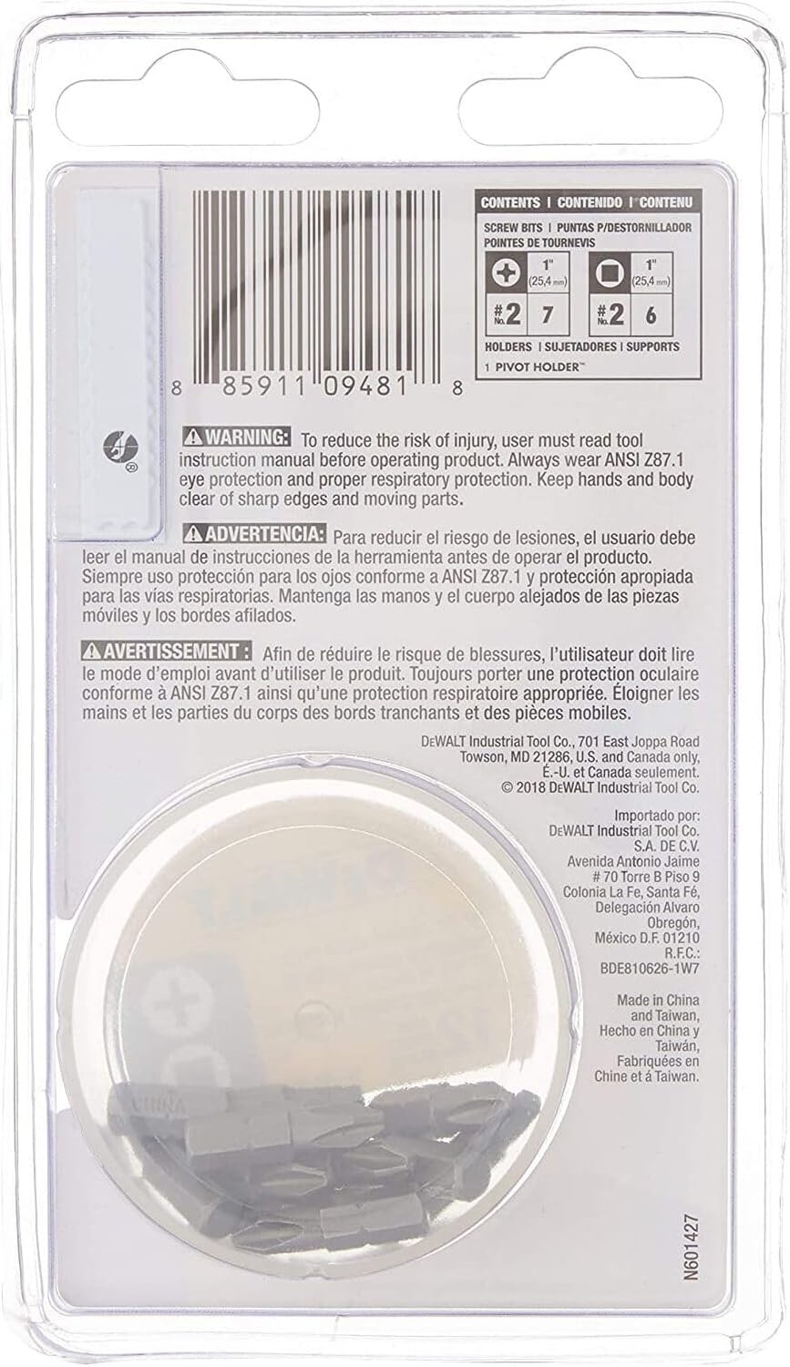image:imageDEWALT Pivot Bit Holder Set with Screwdriving Bits and Magnetic Bit Holder 14 Piece DWPVTC14