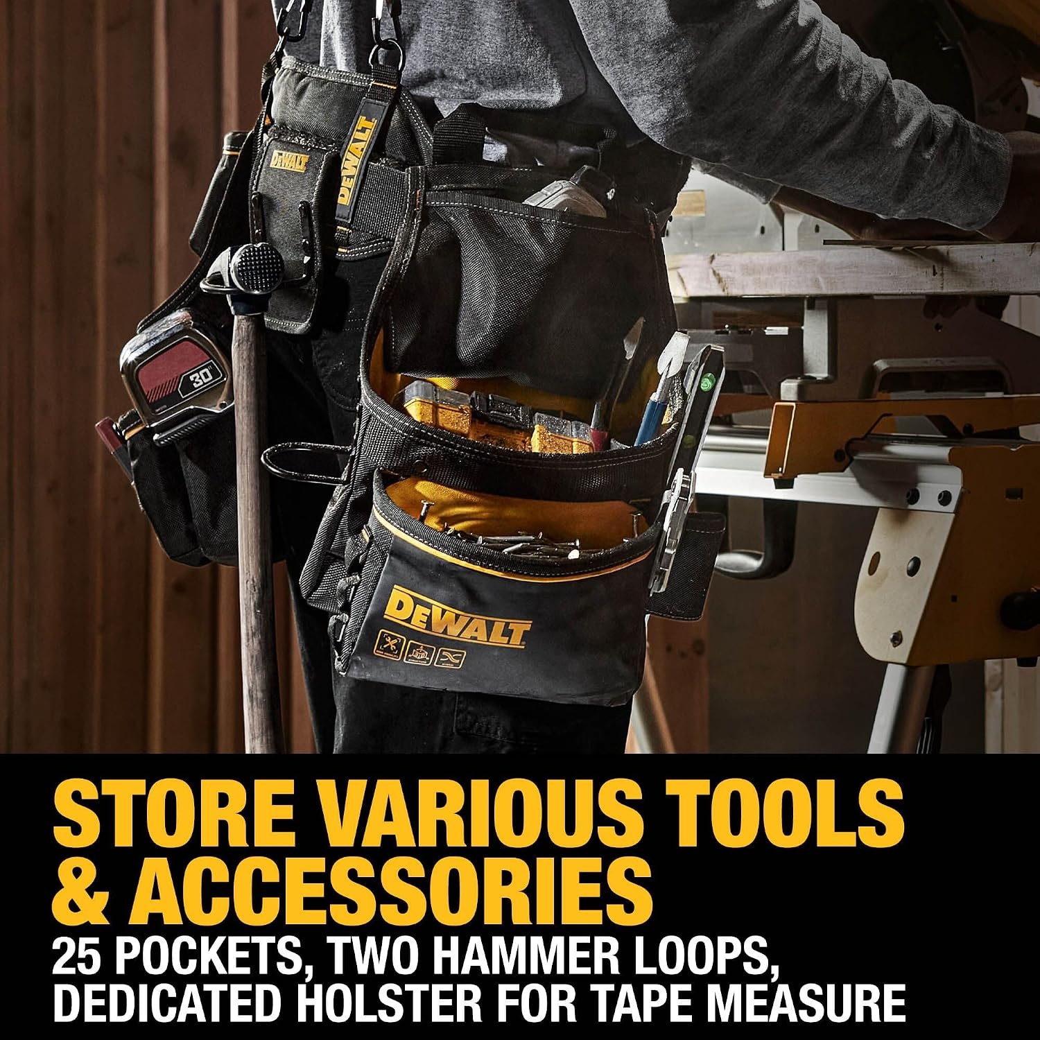 image:imageDEWALT Professional Tool Belt Organizer With Suspenders and 25 Pockets Heavy Duty Construction DWST540602One Size