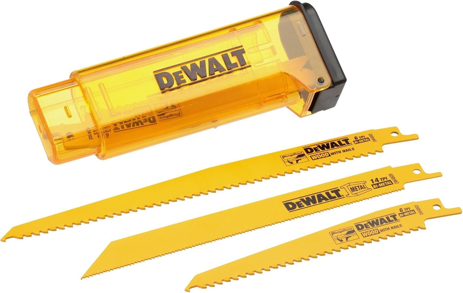 image:imageDEWALT Reciprocating Saw Blades 10 Piece BiMetal Combination Set with Case Various Sizes 6 In to 9 In Longer Life DW4898