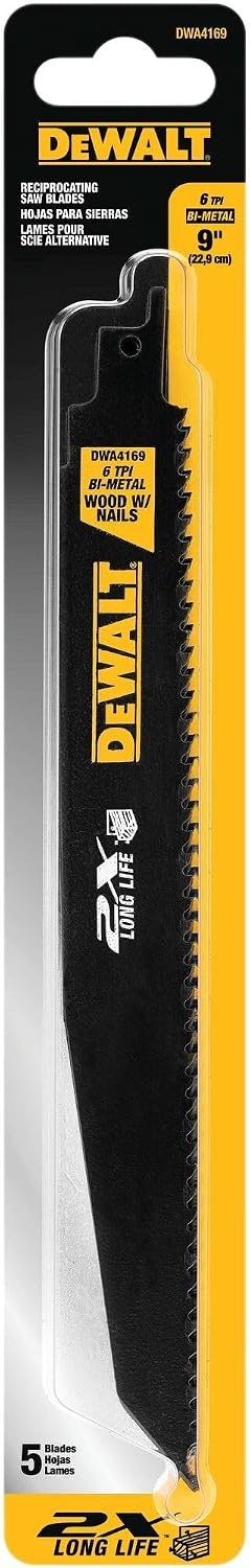 image:imageDEWALT Reciprocating Saw Blades BiMetal 6Piece Set DW48969 2X 6 TPI 5Pack