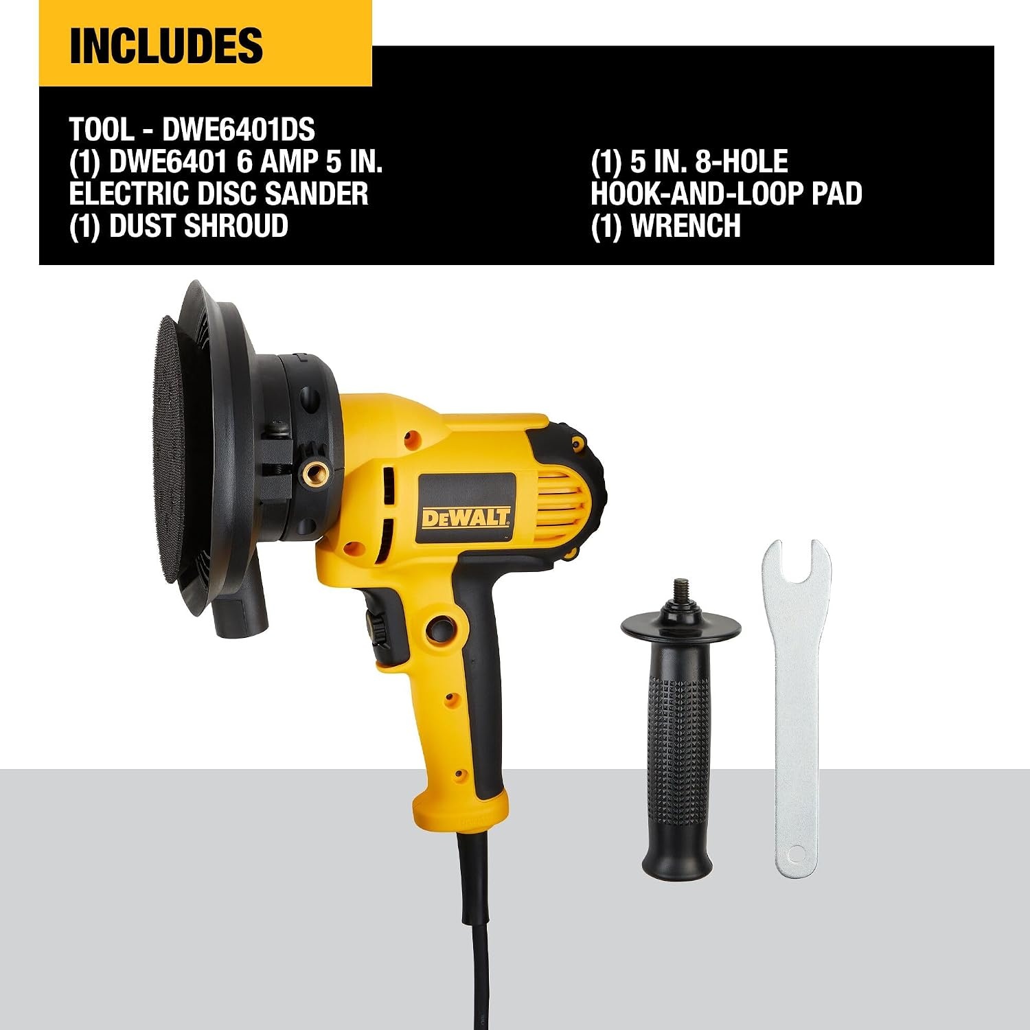 image:imageDEWALT Rotary Sander Variable Speed Dust Shroud 5Inch DWE6401DSSander