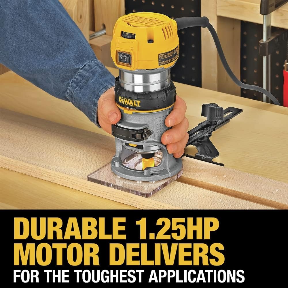 image:imageDEWALT Router Fixed Base 114 HP 77Amp Variable Speed Trigger Corded DWP611Router