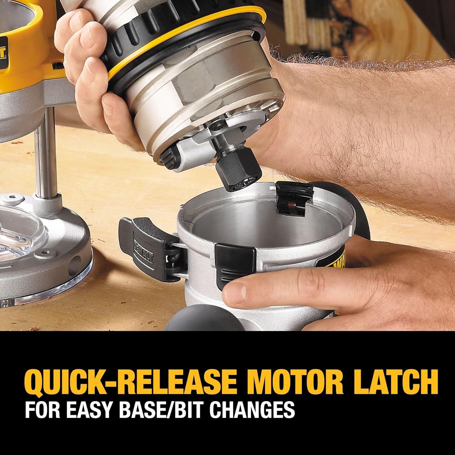 image:imageDEWALT Router Fixed and Plunge Base Kit Soft Start 12Amp 24000 RPM Variable Speed Trigger Corded DW618PKBRouter