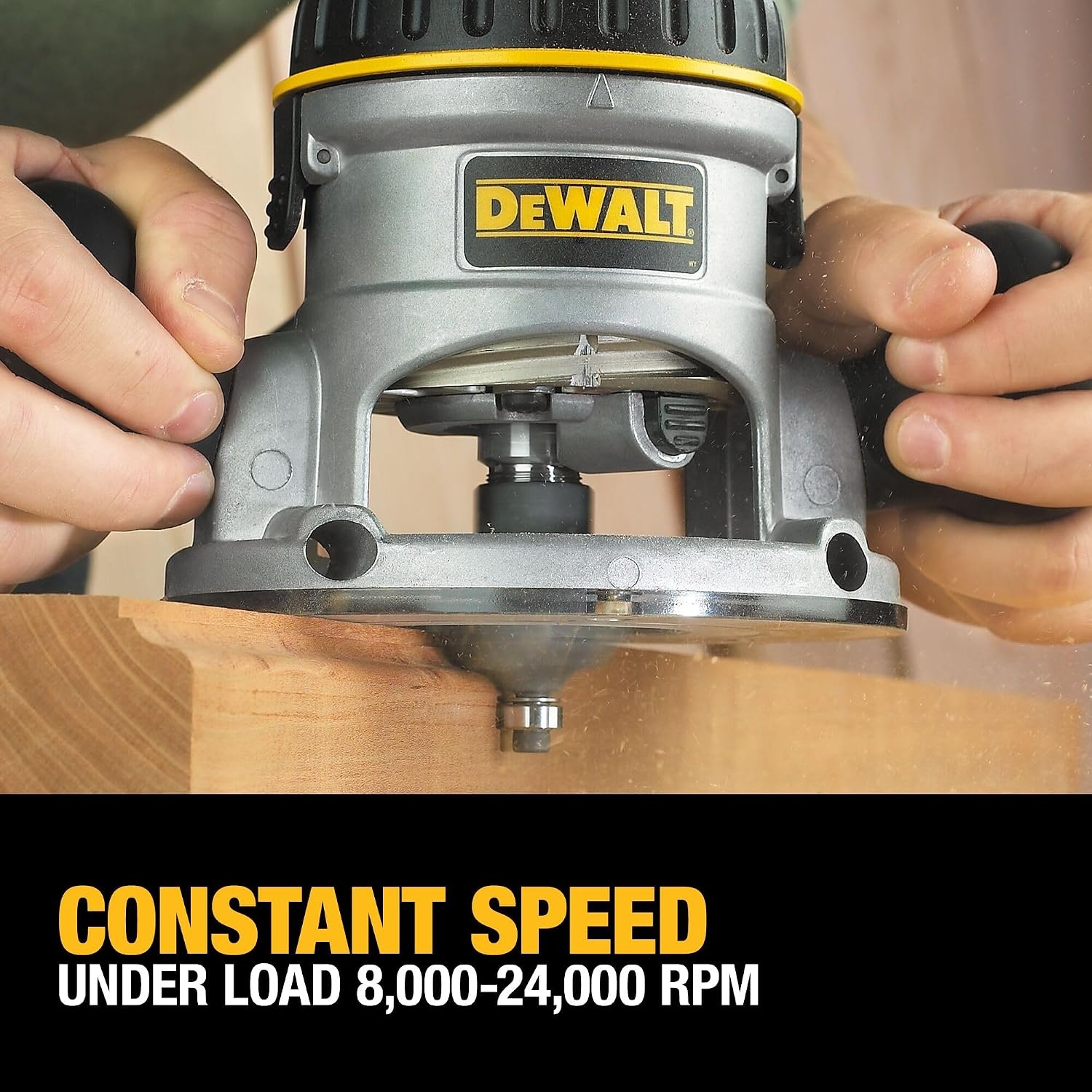 image:imageDEWALT Router Fixed and Plunge Base Kit Soft Start 12Amp 24000 RPM Variable Speed Trigger Corded DW618PKBRouter