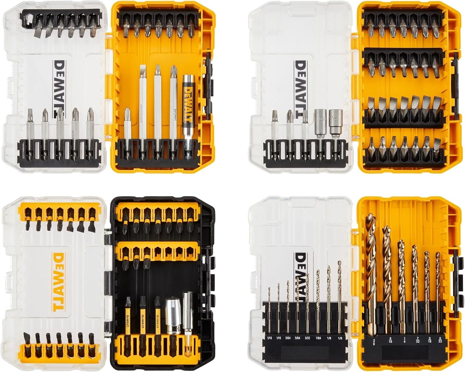 image:imageDEWALT Screwdriver Bit Set 100 Pc Impact Driver Bit Set with Drill Bits Magnetic Holder and Nut Drivers FlexTorq Impact Ready ToughCase Included DWA2FTS100One Size Pack of 5