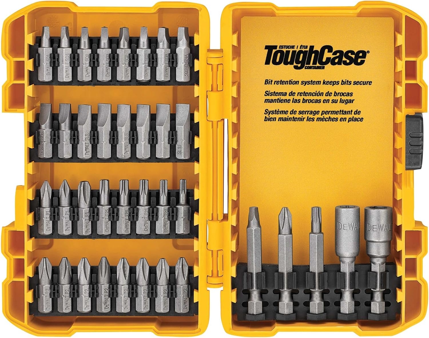 image:imageDEWALT Screwdriver Bit Set 100 Pc Impact Driver Bit Set with Drill Bits Magnetic Holder and Nut Drivers FlexTorq Impact Ready ToughCase Included DWA2FTS100One Size Pack of 5