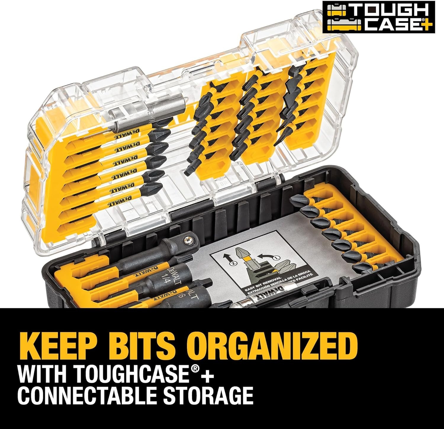 image:imageDEWALT Screwdriver Bit Set 40 Pcs Impact Ready FlexTorq Impact Driver Bit Set with Storage Case DWA2T40IROne Size