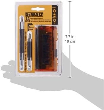 image:imageDEWALT Screwdriver Bit Set Magnetic Drive Guide 14Piece Pack of 1 DW2097CS1 Count Pack of 5