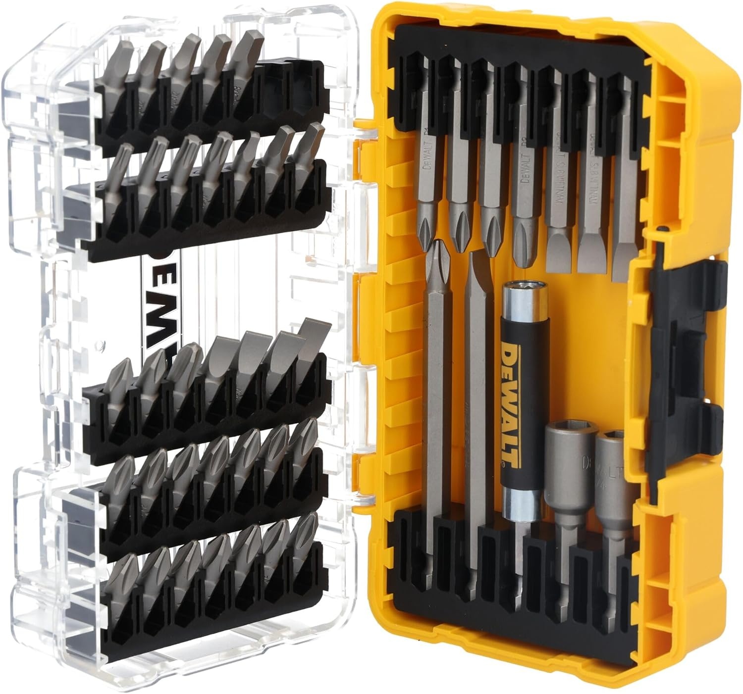 image:imageDEWALT Screwdriver Bit Set with Tough Case 45Piece DW2166 GreySilver Screwdriving Set with Tough CaseOne Size