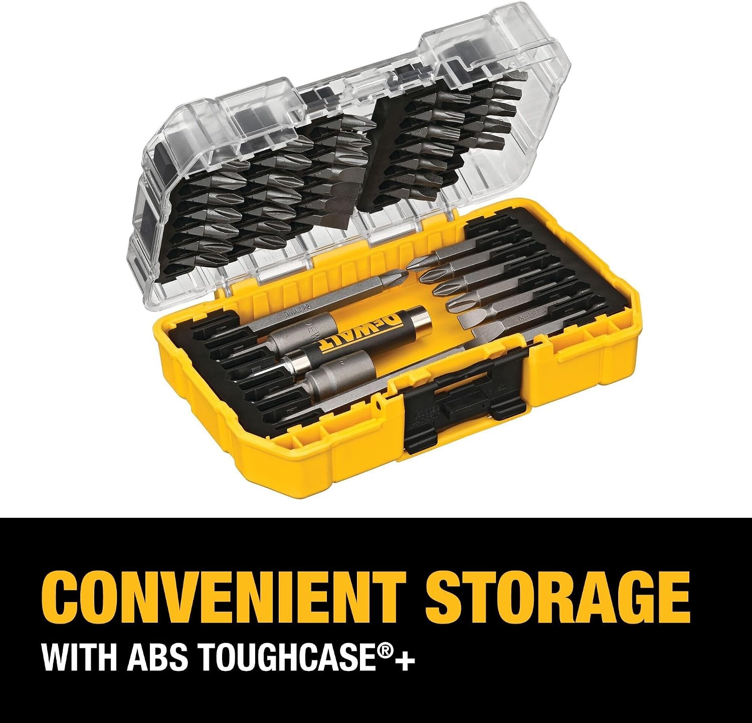 image:imageDEWALT Screwdriver Bit Set with Tough Case 45Piece DW2166 GreySilver Screwdriving Set with Tough CaseOne Size