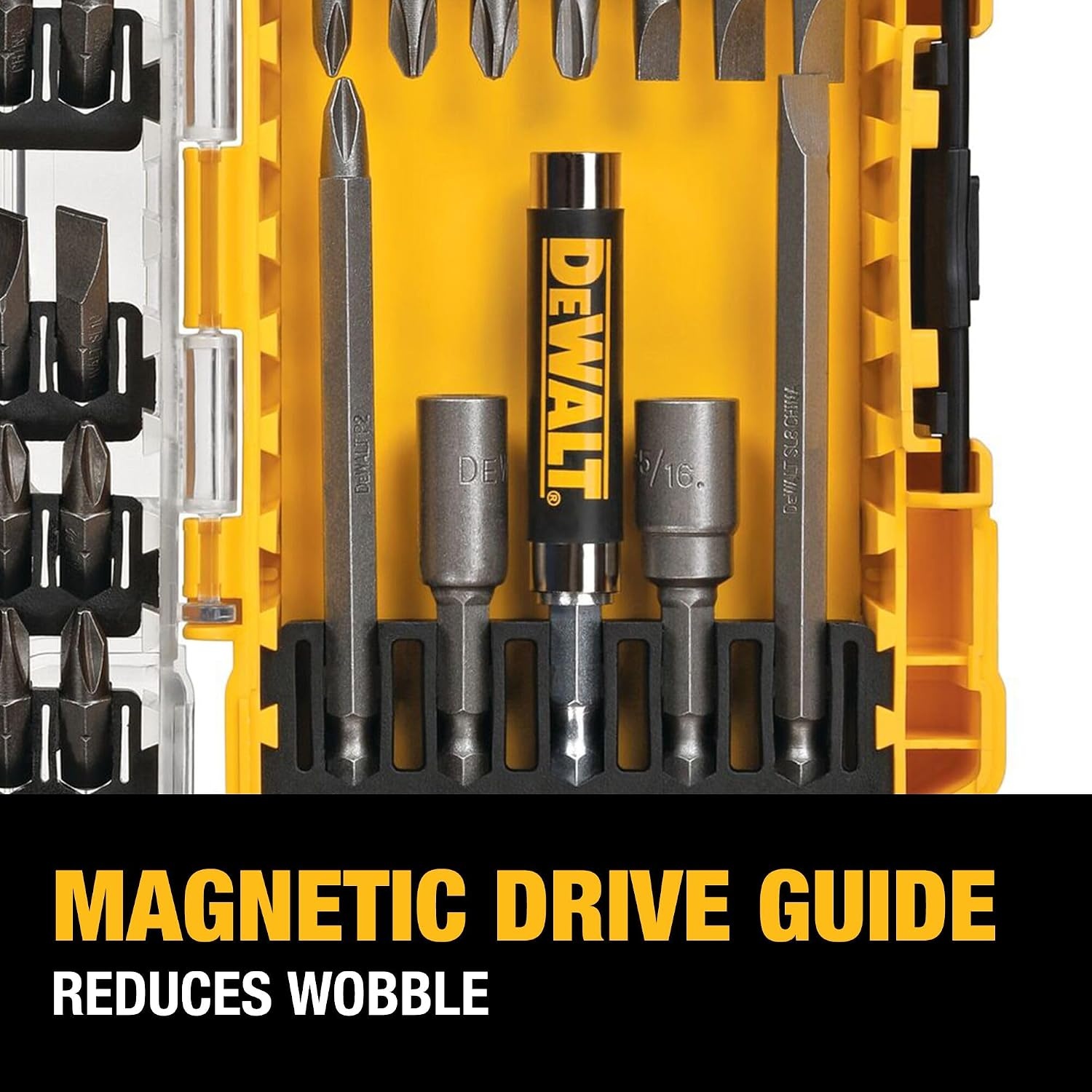 image:imageDEWALT Screwdriver Bit Set with Tough Case 45Piece DW2166 GreySilver Screwdriving Set with Tough CaseOne Size