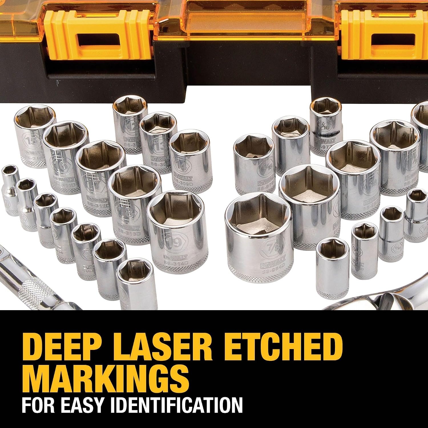image:imageDEWALT Socket Set 14Inch amp 38Inch Drive SAEMetric 34Piece DWMT73804