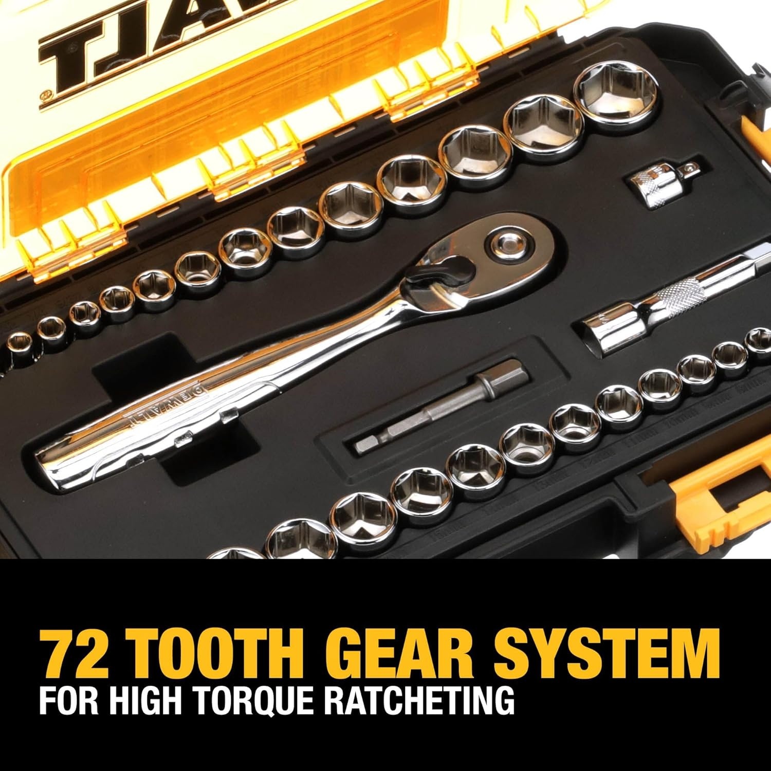 image:imageDEWALT Socket Set 14Inch amp 38Inch Drive SAEMetric 34Piece DWMT73804
