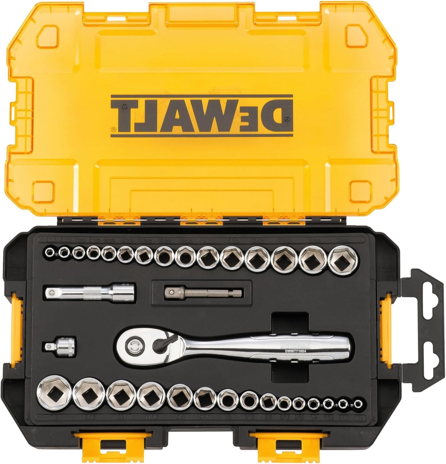 image:imageDEWALT Socket Set 14Inch amp 38Inch Drive SAEMetric 34Piece DWMT73804