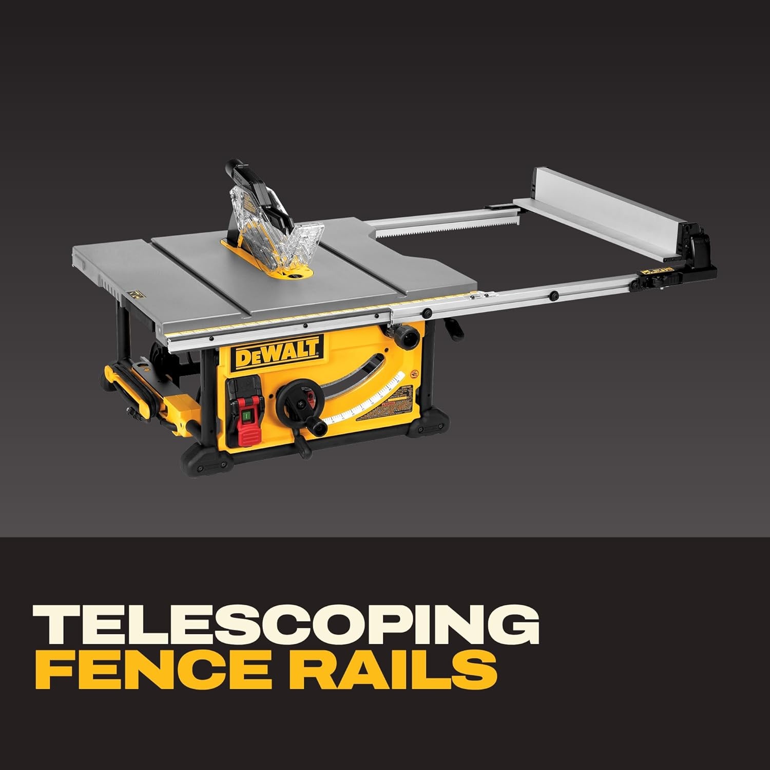 image:imageDEWALT Table Saw 10 Inch with Foldable Rolling Table Saw Stand 15 Amp 4800 RPM 3212Inch Rip Capacity DWE7491RSTable Saw
