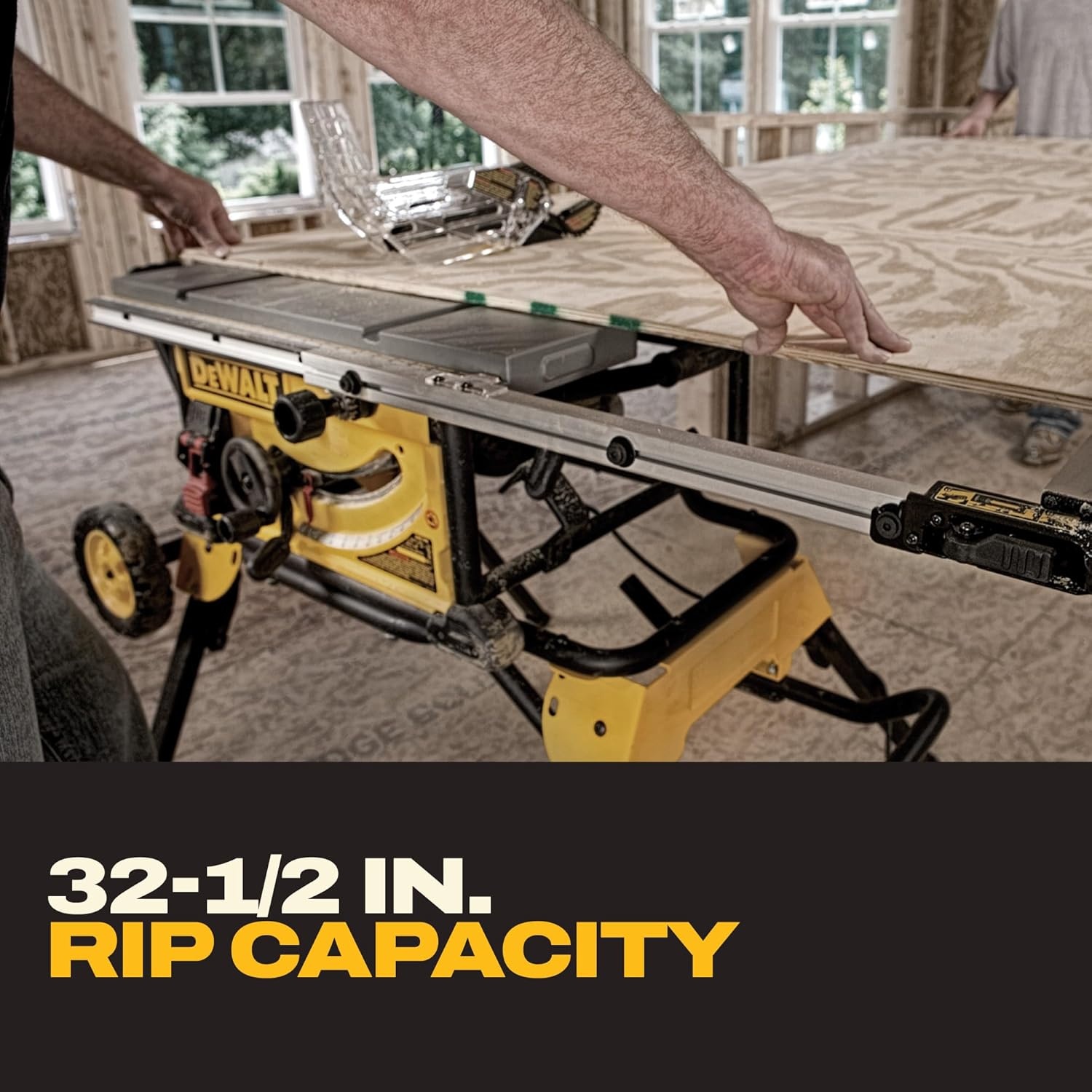 image:imageDEWALT Table Saw 10 Inch with Foldable Rolling Table Saw Stand 15 Amp 4800 RPM 3212Inch Rip Capacity DWE7491RSTable Saw