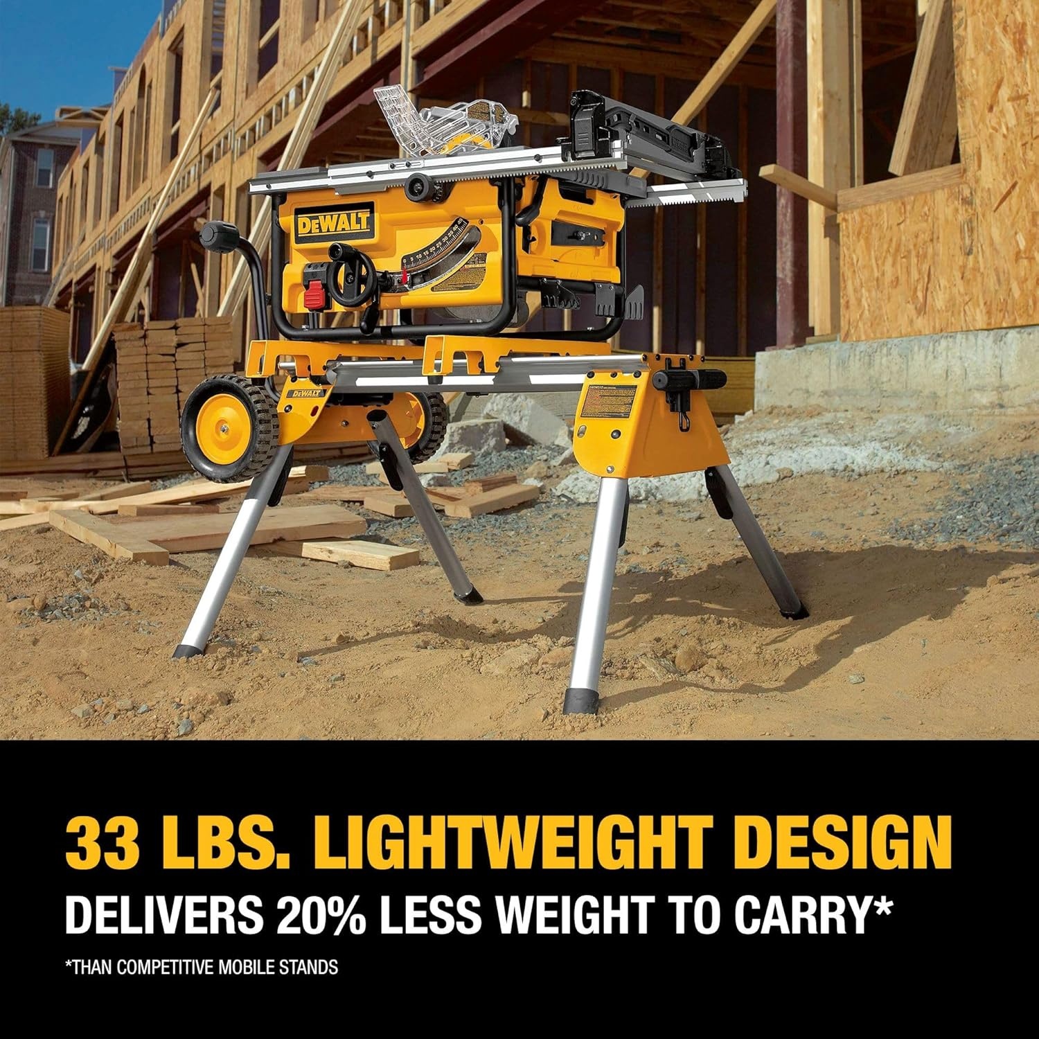 image:imageDEWALT Table Saw Stand Rolling Stand Collapsible and Portable Lightweight and Compact DW7440RS