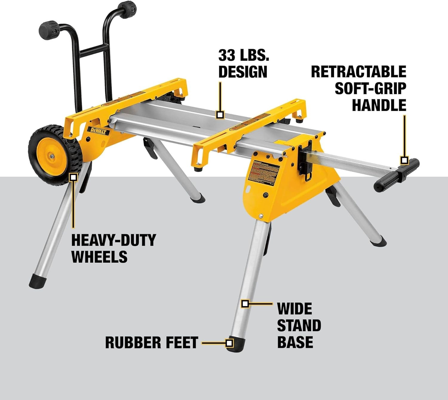 image:imageDEWALT Table Saw Stand Rolling Stand Collapsible and Portable Lightweight and Compact DW7440RS