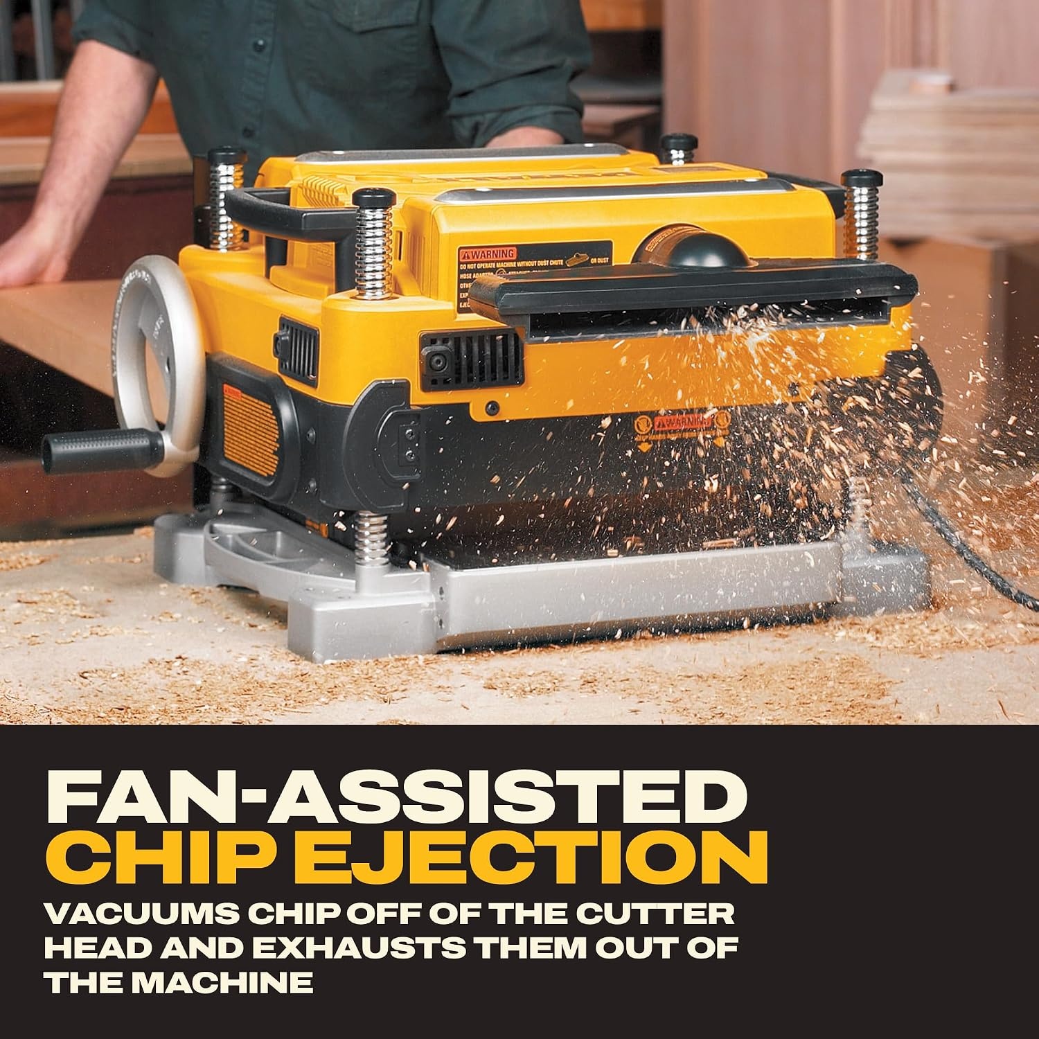 image:imageDEWALT Thickness Planer 13inch Wood Planer Three Knife Two Speed 15 Amp 20000 RPM Motor DW735X2Speed 13 wFeed Tables Extra Blades