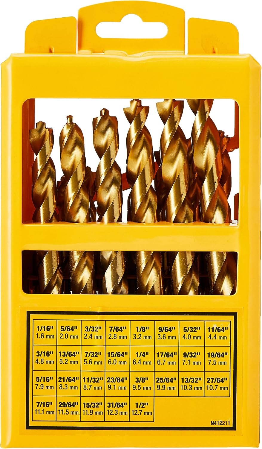 image:imageDEWALT Titanium Nitride Coated Drill Bit Set with Pilot Point 29Piece DW1369