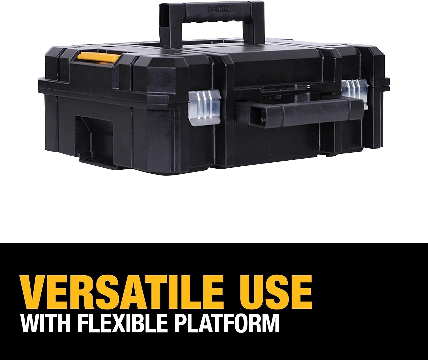 image:imageDEWALT Tool Box TSTAK II 13 In Flat Top Tool Storage Case Stackable Organizer Hard Case Portable Toolbox Heavy Duty Holds Up To 66 lbs DWST178071 Count Pack of 4