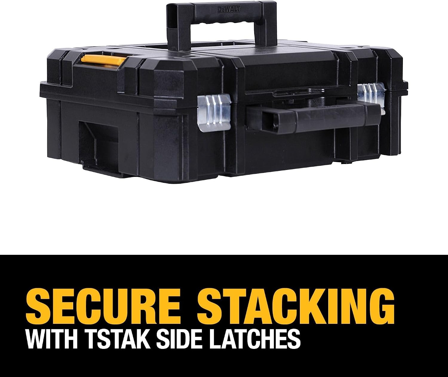 image:imageDEWALT Tool Box TSTAK II 13 In Flat Top Tool Storage Case Stackable Organizer Hard Case Portable Toolbox Heavy Duty Holds Up To 66 lbs DWST178071 Count Pack of 4