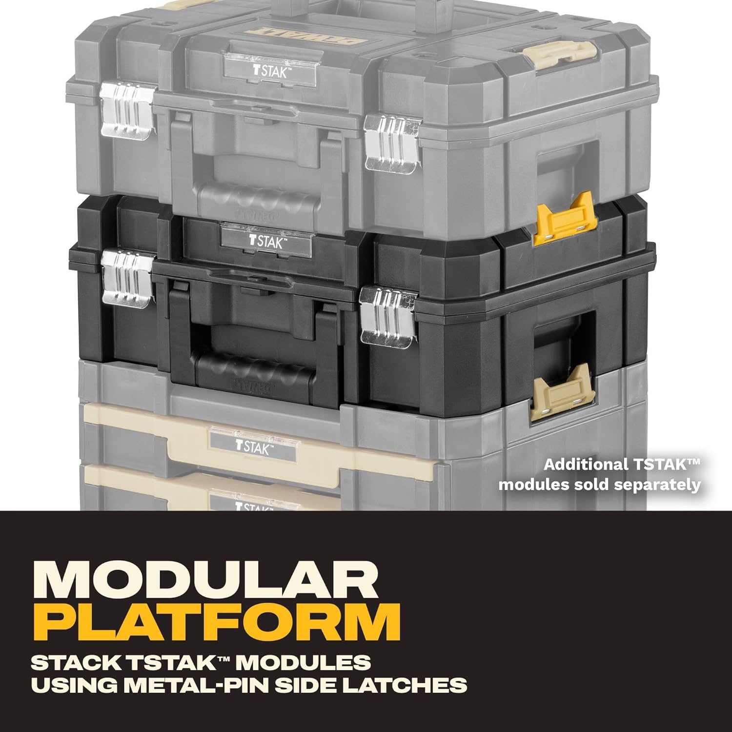 image:imageDEWALT Tool Box TSTAK II 13 In Flat Top Tool Storage Case Stackable Organizer Hard Case Portable Toolbox Heavy Duty Holds Up To 66 lbs DWST178071 Count Pack of 1