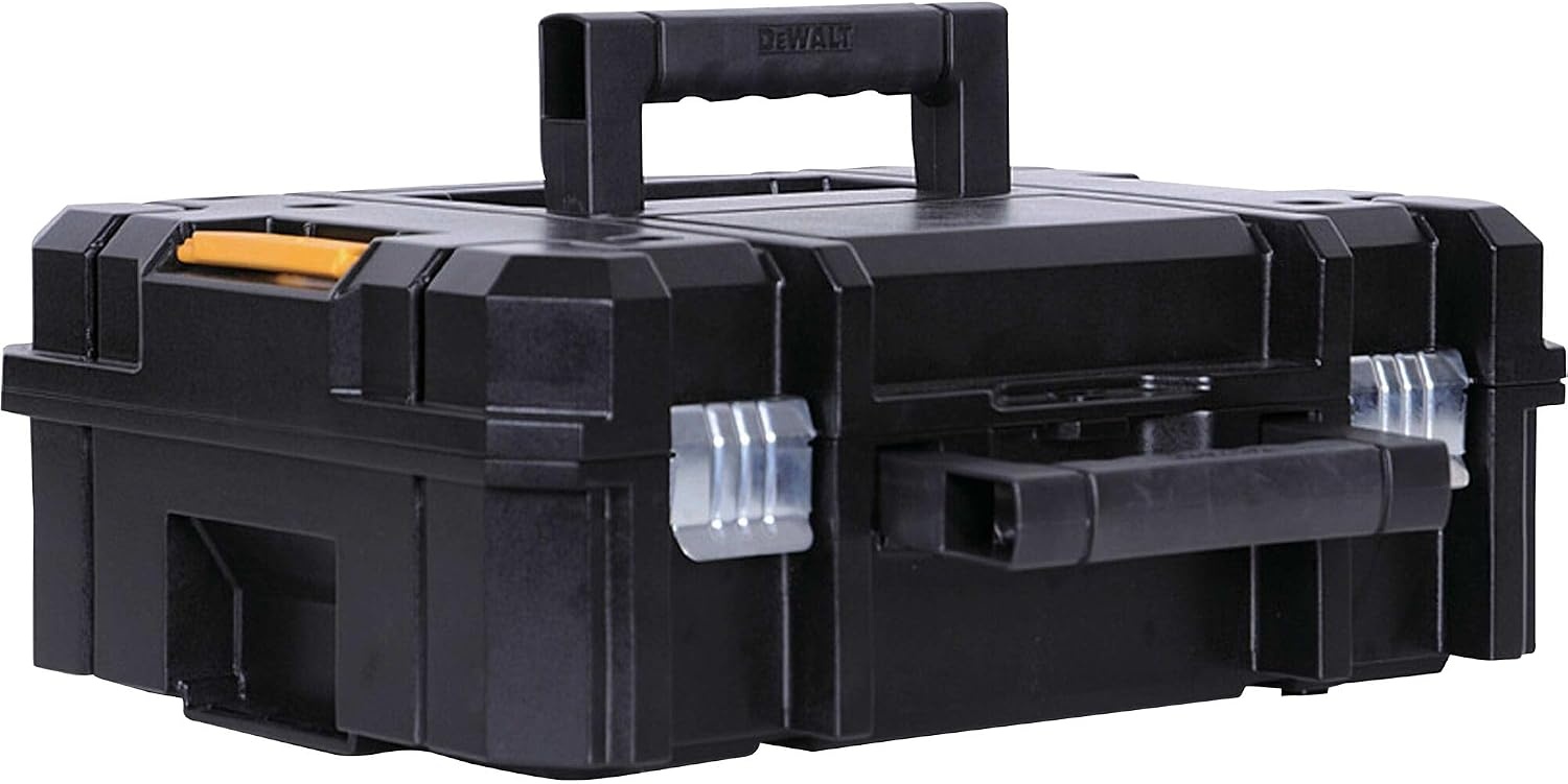 image:imageDEWALT Tool Box TSTAK II 13 In Flat Top Tool Storage Case Stackable Organizer Hard Case Portable Toolbox Heavy Duty Holds Up To 66 lbs DWST178071 Count Pack of 4