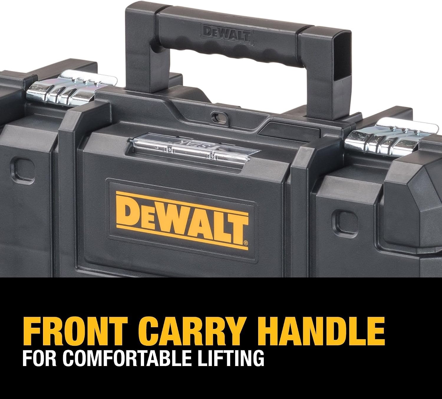 image:imageDEWALT Tool Box TSTAK II 13 In Flat Top Tool Storage Case Stackable Organizer Hard Case Portable Toolbox Heavy Duty Holds Up To 66 lbs DWST178071 Count Pack of 4