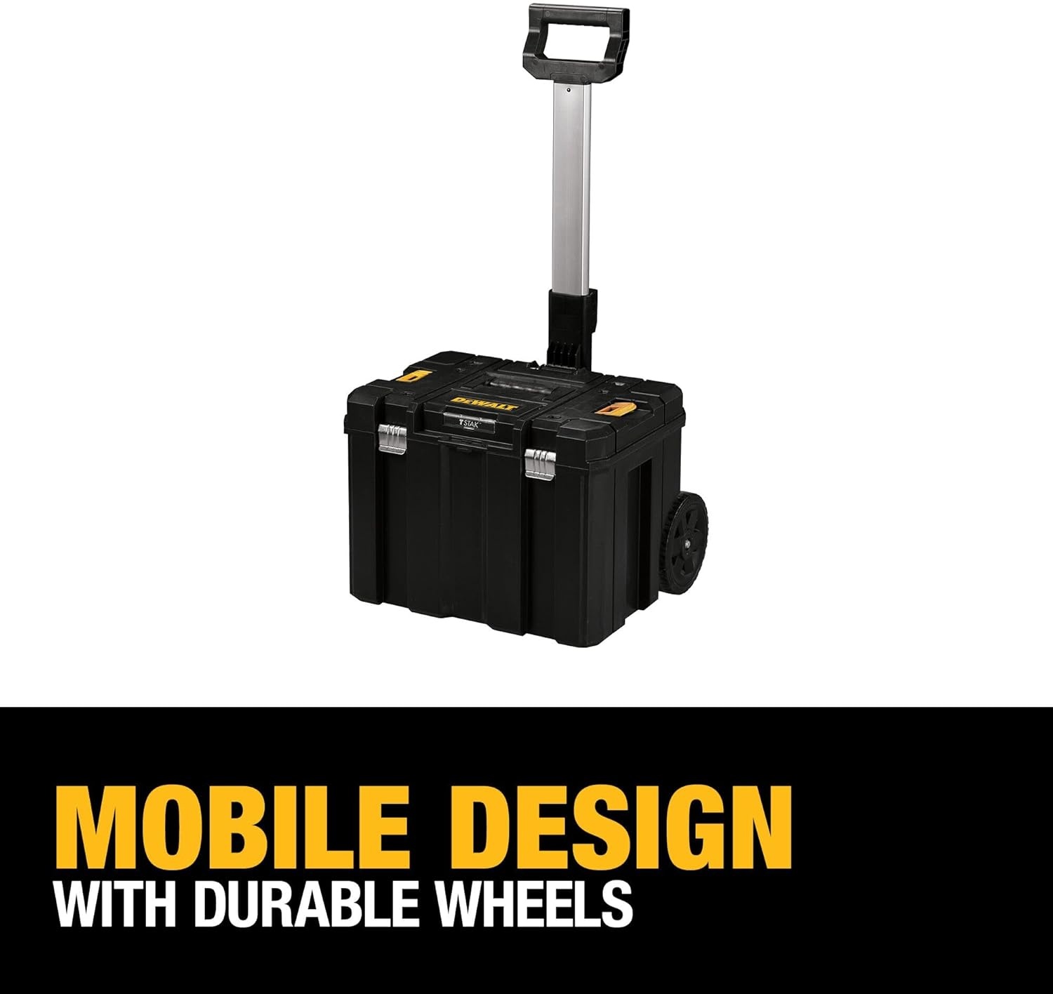 image:imageDEWALT Tool Box with Wheels Modular Large Rolling Tool Box With Telescopic Handle Portable Carrier Deep Stackable TSTAK Storage DWST17820