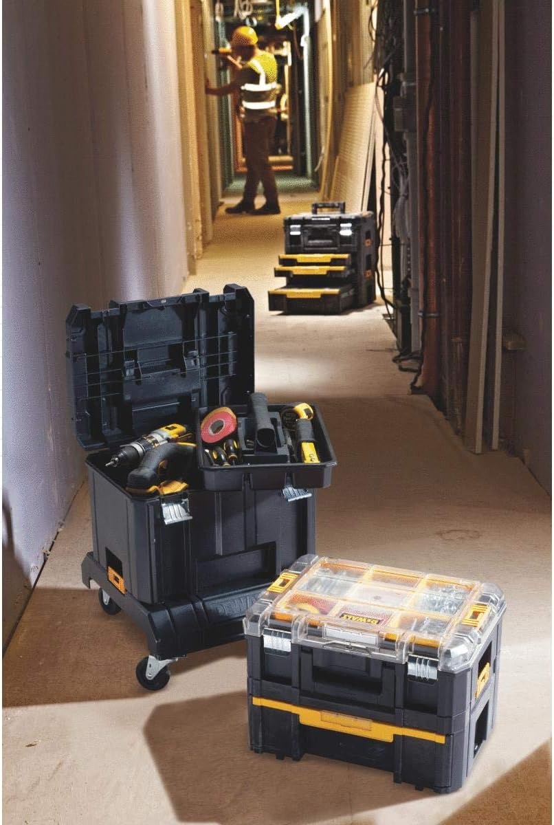 image:imageDEWALT Tool Storage Organizer Cart Use With TSTAK System Heavy Duty Wheels for Rolling Organizer for Jobsites DWST17889