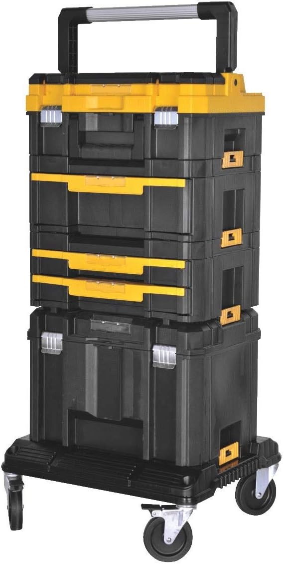 image:imageDEWALT Tool Storage Organizer Cart Use With TSTAK System Heavy Duty Wheels for Rolling Organizer for Jobsites DWST17889