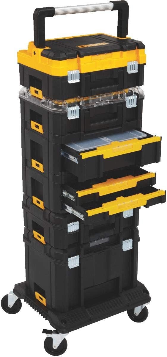 image:imageDEWALT Tool Storage Organizer Cart Use With TSTAK System Heavy Duty Wheels for Rolling Organizer for Jobsites DWST17889