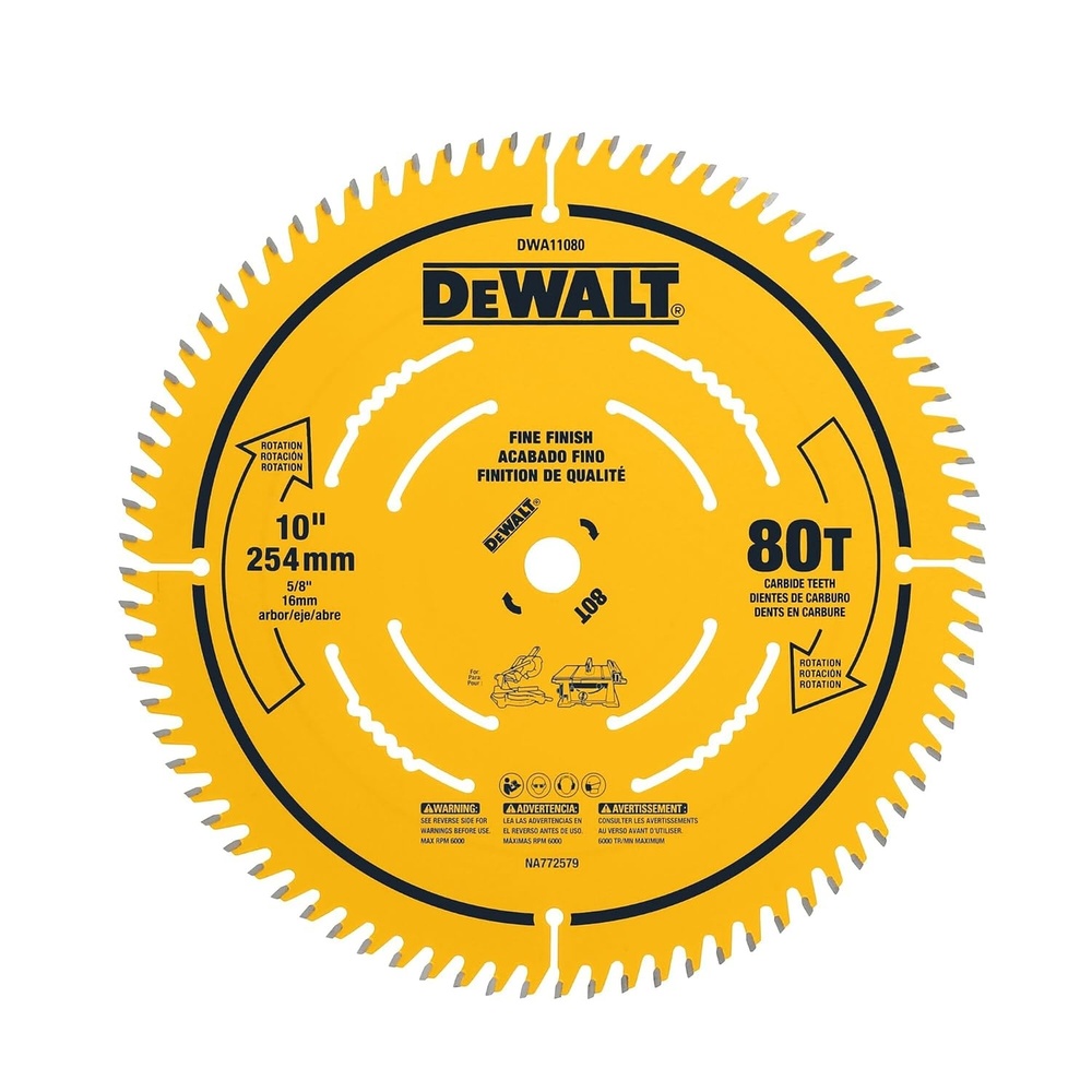 image:imageDEWALT 10 in 24 Tooth General Purpose Saw Blade Ultra Sharp Carbide Table Saw Blade DWA1102410 80 Teeth