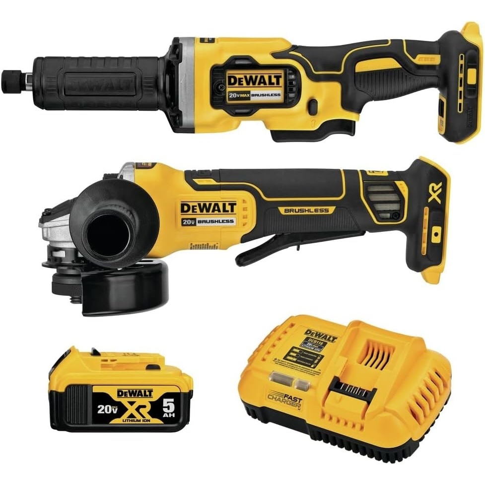 image:imageDEWALT 20V MAX Angle Grinder and Die Grinder Cordless 2Tool Set with Battery and Charger DCK203P1