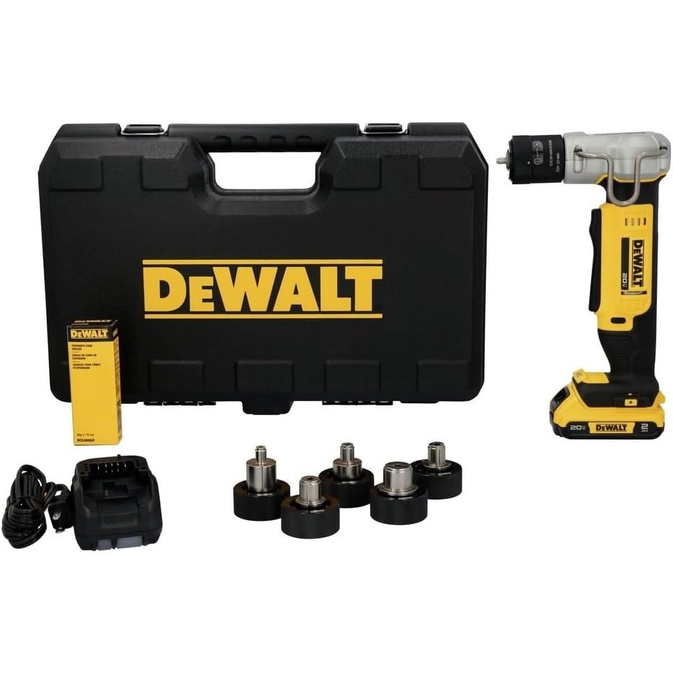 image:imageDEWALT 20V MAX Copper Swaging Tool Kit with Battery Charger and 6 Expansion Heads 38 in 12 in 58 in 34 in 78 in and 118 in DCE450D1
