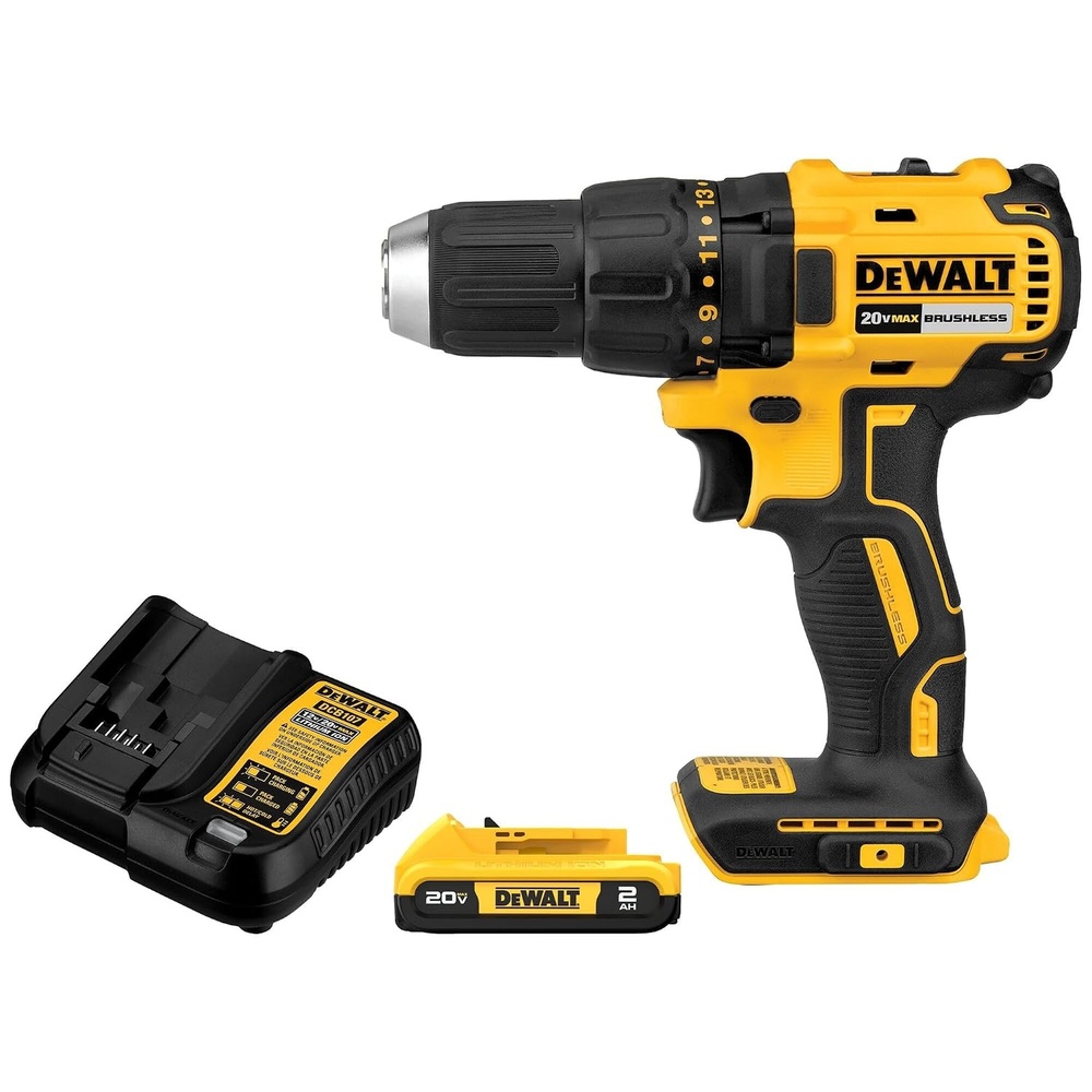 image:imageDEWALT 20V MAX Cordless Drill Driver Set Electric Drill Brushless 12 In 2 Speed 20 Ah Battery and Charger Included LED Light DCD777D1