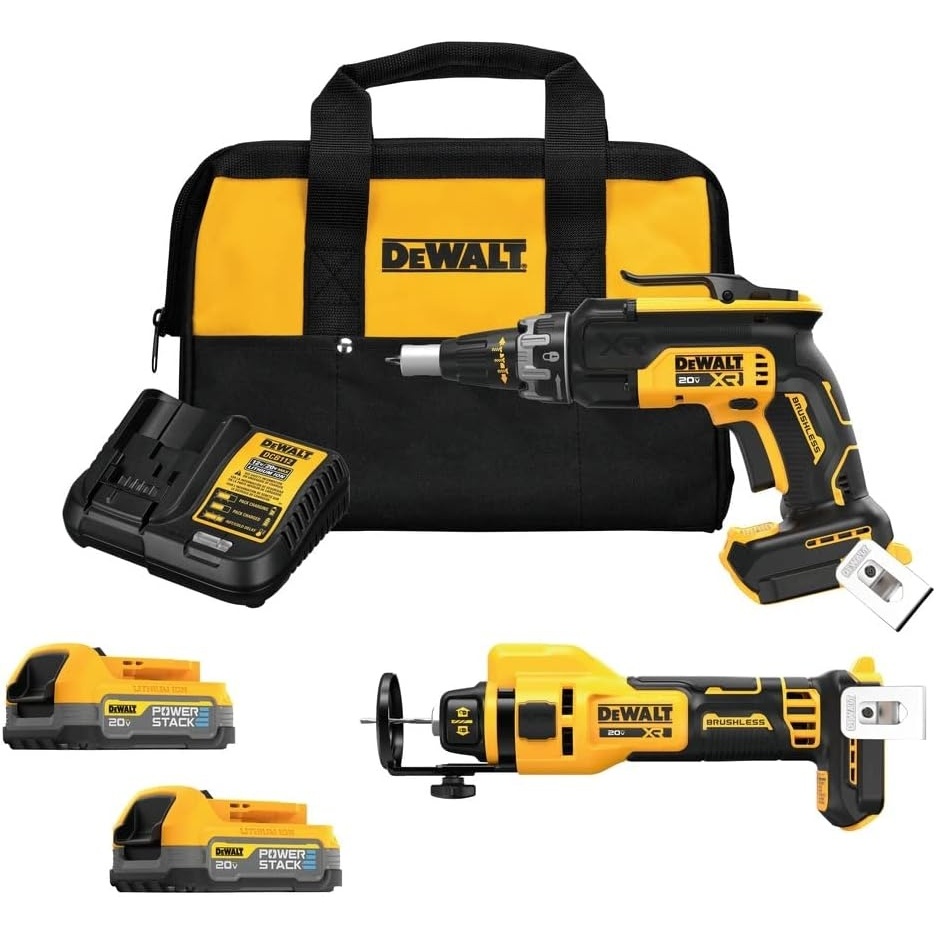 image:imageDEWALT 20V MAX Cordless Screw Gun and Cutout Kit with 2 POWERSTAK Batteries and Charger Included DCK265E2