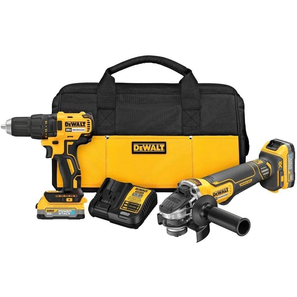 image:imageDEWALT 20V MAX Drill And Grinder Kit Power Tool Set 2 Batteries and Charger Included DCK231E2